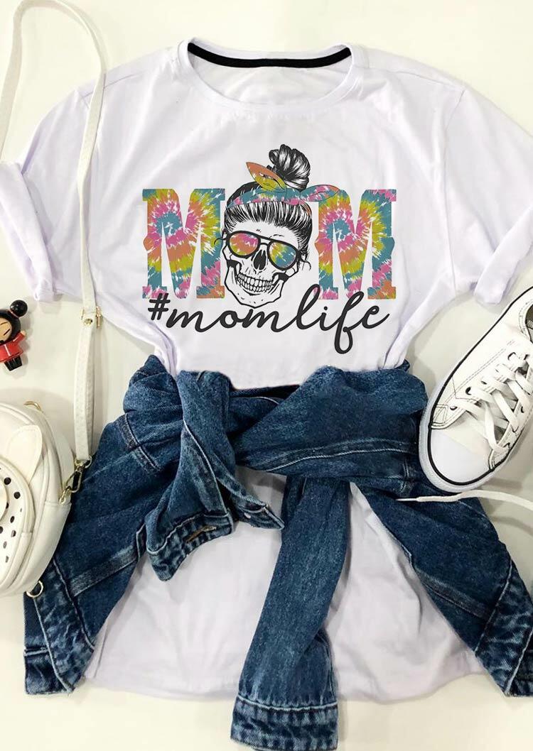

Mini Dresses Mom Life Skull Tie Dye Mini Dress in White. Size: S,M,,XL
