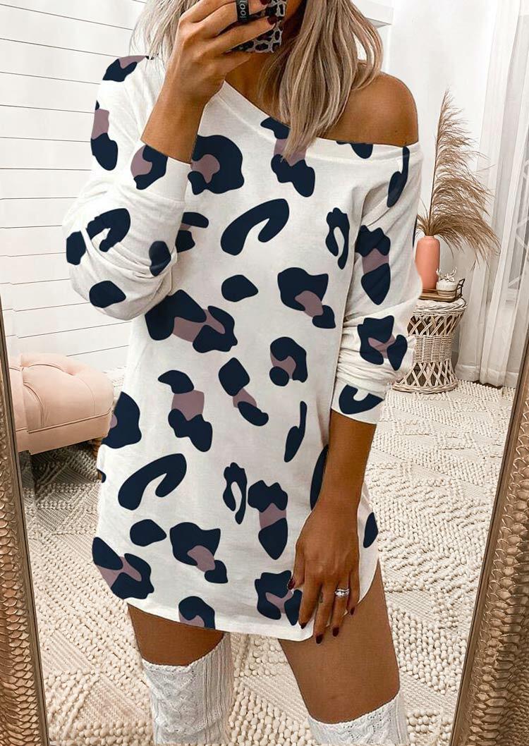 

Leopard Long Sleeve Mini Dress, 483588