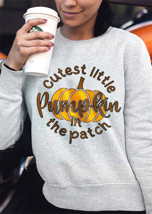 Thanksgiving Cutest Pumpkin In The Patch Sweatshirt - Light Grey