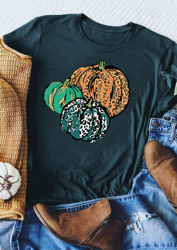 

T-shirts Tees Leopard Grouped Pumpkins T-Shirt Tee in Blue. Size: ,M,L
