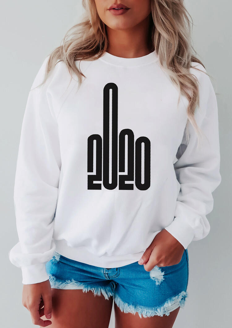 

Sweatshirts 2020 Long Sleeve Sweatshirt in White. Size