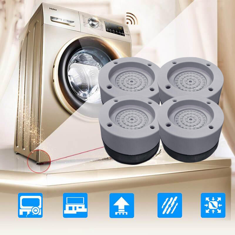 

Cool Gadgets 4Pcs Universal Noise-Reducing Washing Machine Feet in Gray. Size