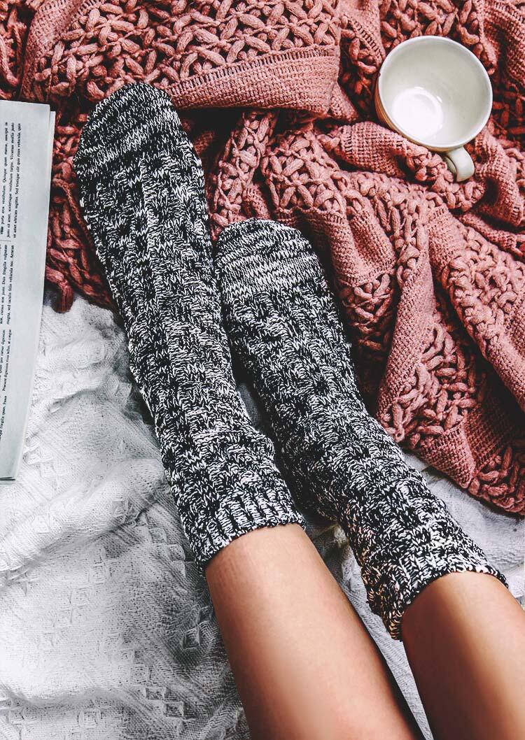 

Women's Thick Comfortable Warm Winter Kintted Socks, Black;coffee, 483218