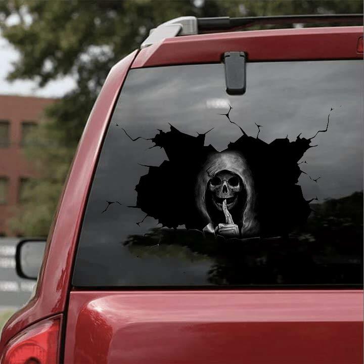

Halloween Skull Car Decoration Sticker, Black, 483549
