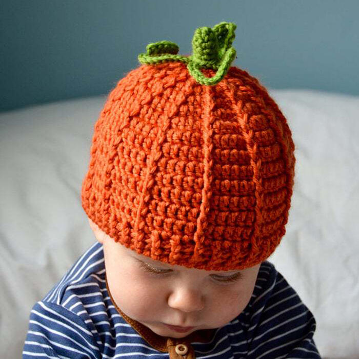 

Halloween Warm Soft Kids Pumpkin Knitted Beanie Hat, Orange, 483943