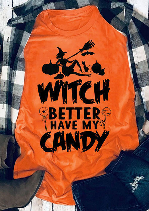 

T-shirts Tees Halloween Witch Better Have My Candy T-Shirt Tee in Orange. Size