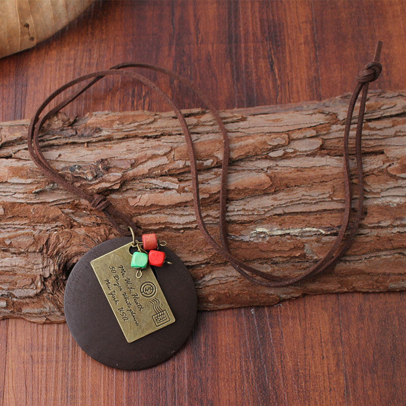 

Vintage Alloy Envelope Pendant Necklace, Dark brown, 484065