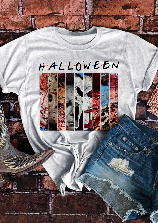 

Tees T-shirts Halloween Villains The PasyCho Bunch T-Shirt Tee in Light Grey. Size