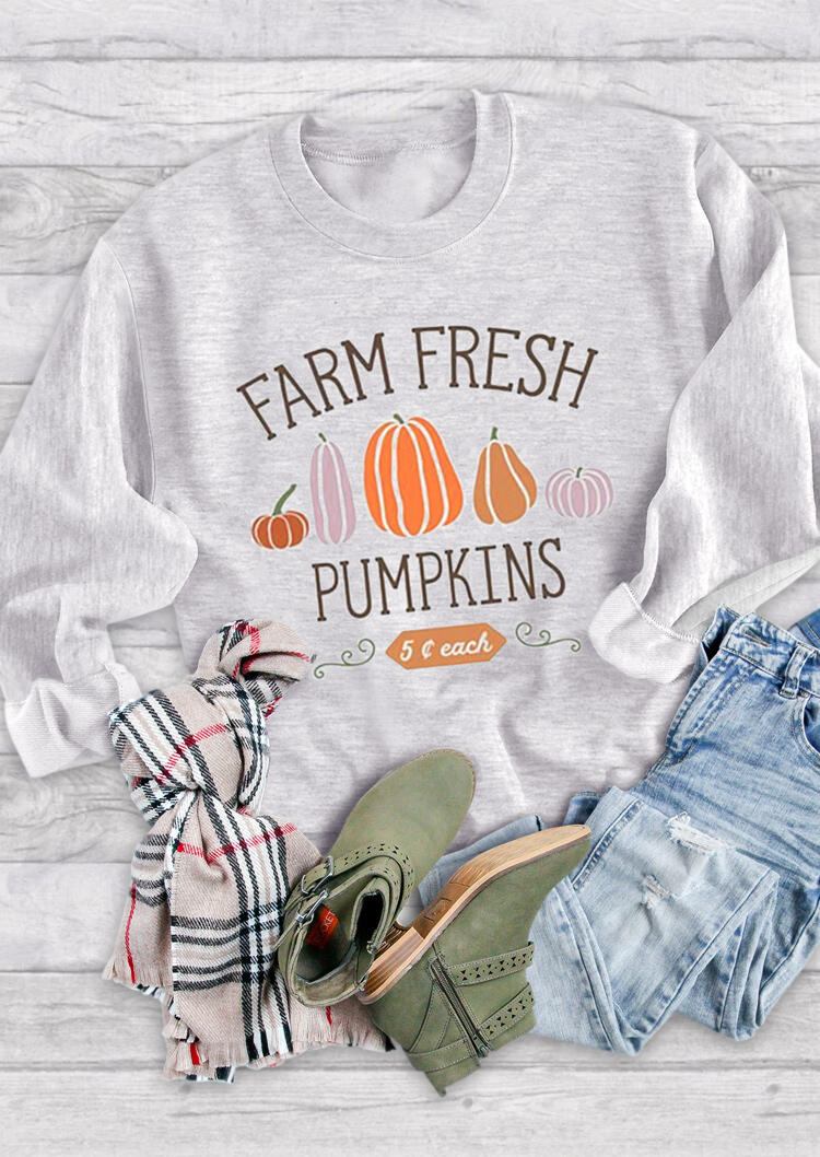 

Sweatshirts Farm Fresh Pumpkins Pullover Sweatshirt in Gray. Size: ,M,L
