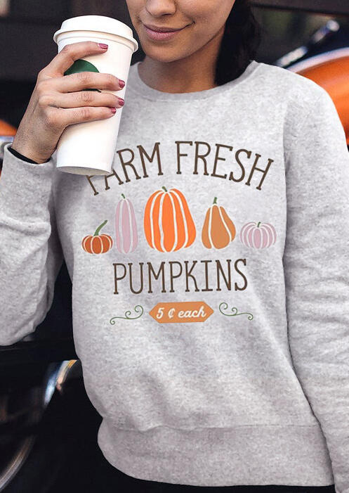 

Thanksgiving Farm Fresh Pumpkins Pullover Sweatshirt - Gray, 484418