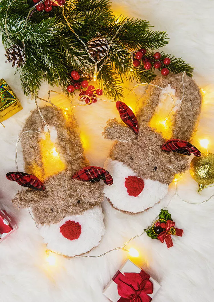 plaid christmas slippers