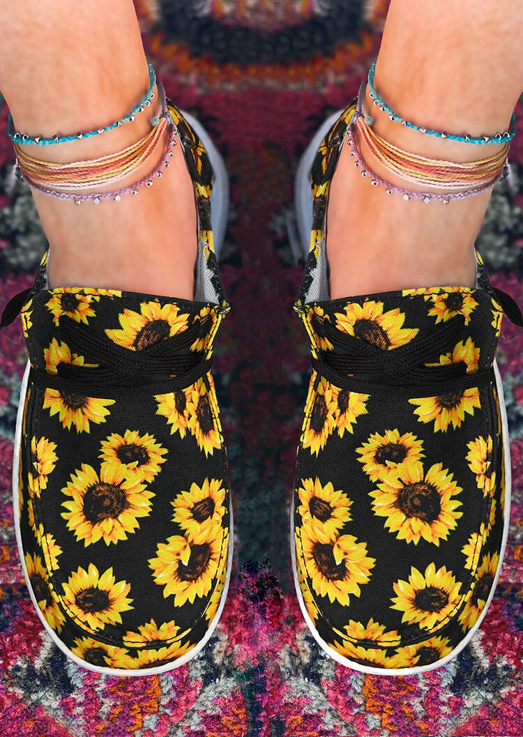 

Sunflower Lace Up Flat Canvas Sneakers, Yellow, 482760