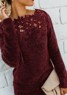 Lace Floral Splicing Sweater