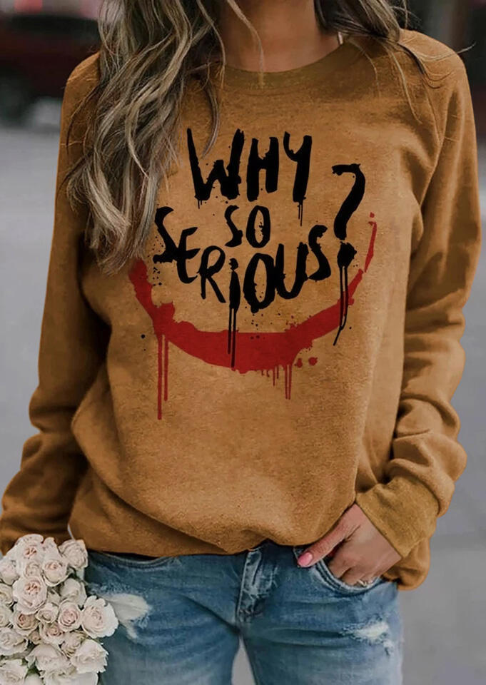 

Sweatshirts Joker Why So Serious Casual Sweatshirt in Brown. Size