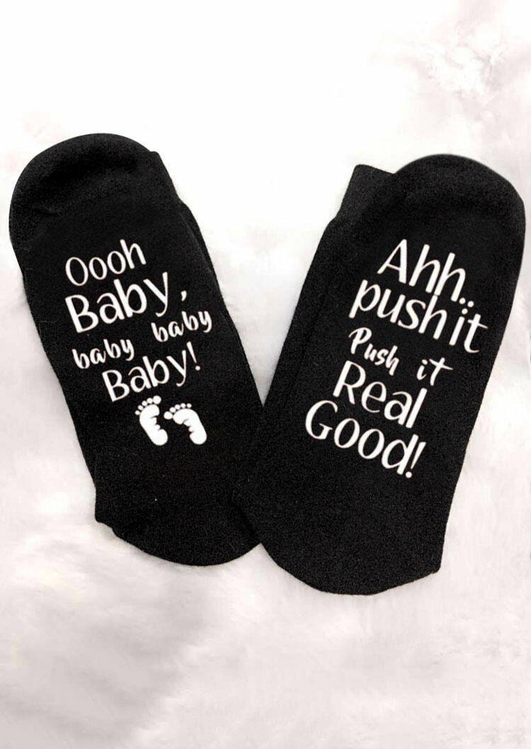 

Crew Socks Push It Real Good Maternity Socks in Black. Size