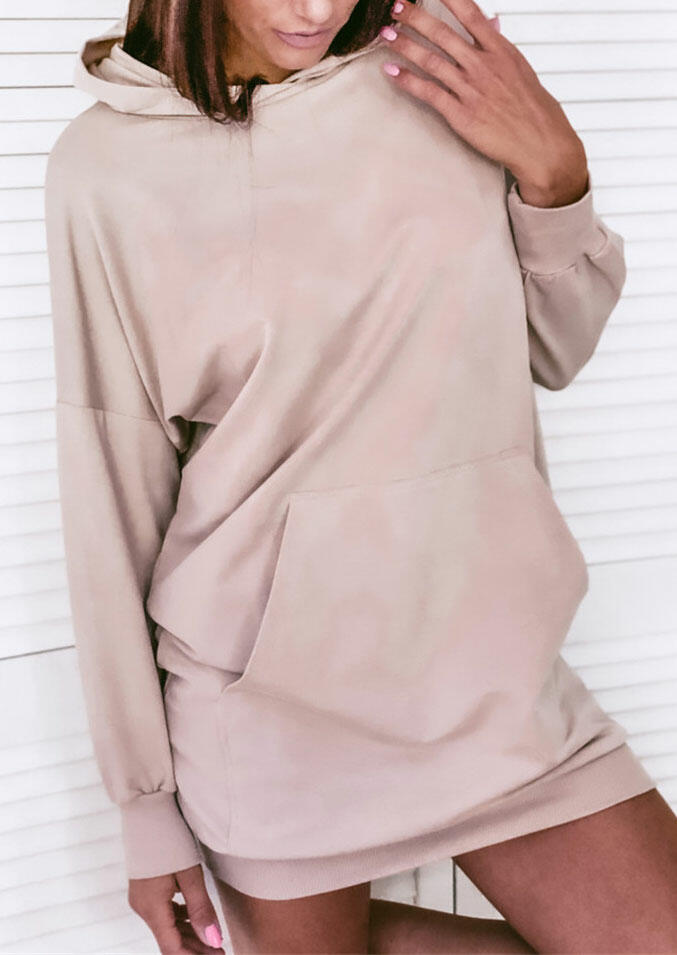 

Mini Dresses Kangaroo Pocket Drop Shoulder Hooded Mini Dress in Pink. Size