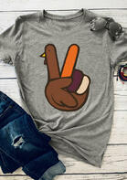 Thanksgiving Peace Sign Turkey T-Shirt