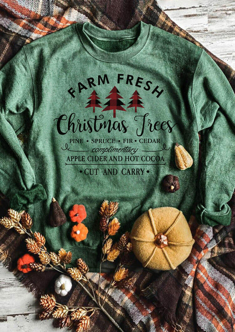 

Farm Fresh Christmas Trees Plaid Sweatshirt - Green, 485826