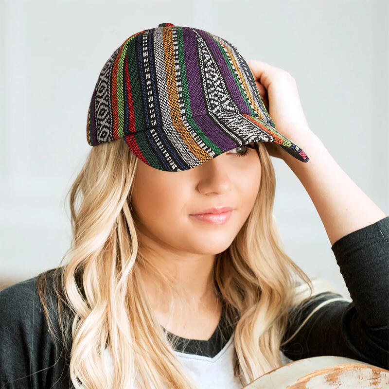 

Hats Vintage Colorful Striped Adjustable Baseball Cap in Multicolor. Size