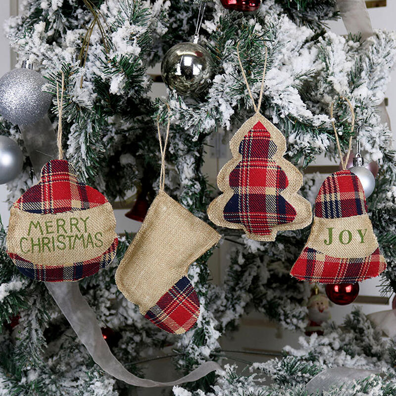 

Christmas Decoration Christmas Tree Ornament Plaid Hanging Decoration in Pattern1,Pattern2,Pattern4. Size