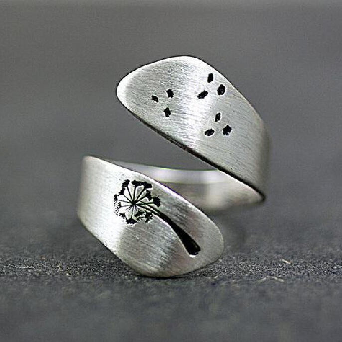 Dandelion Open Adjustable Alloy Ring