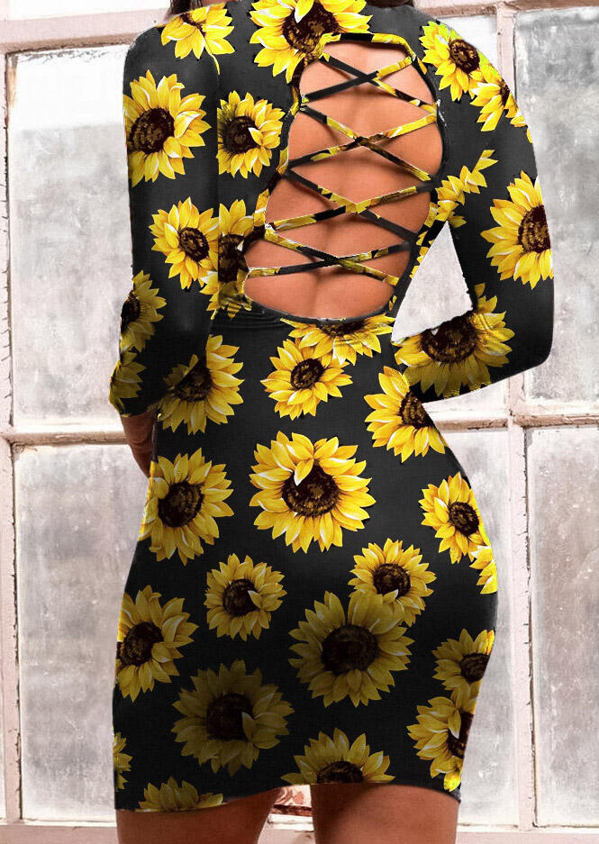 sunflower bodycon dress