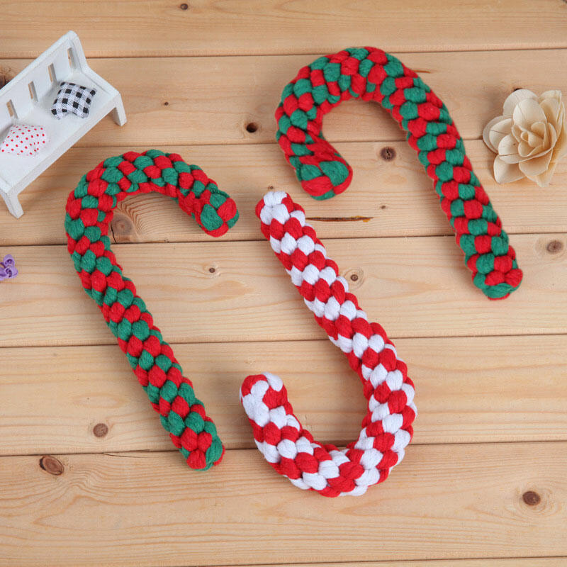 

Pet Products Christmas Candy Cane Pet Chew Toy in Red. Size