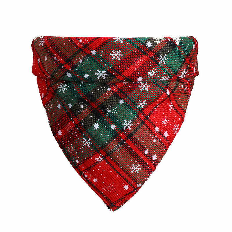 

Christmas Plaid Snowflake Adjustable Pet Dog Bandana, Pattern1;pattern2, 486863