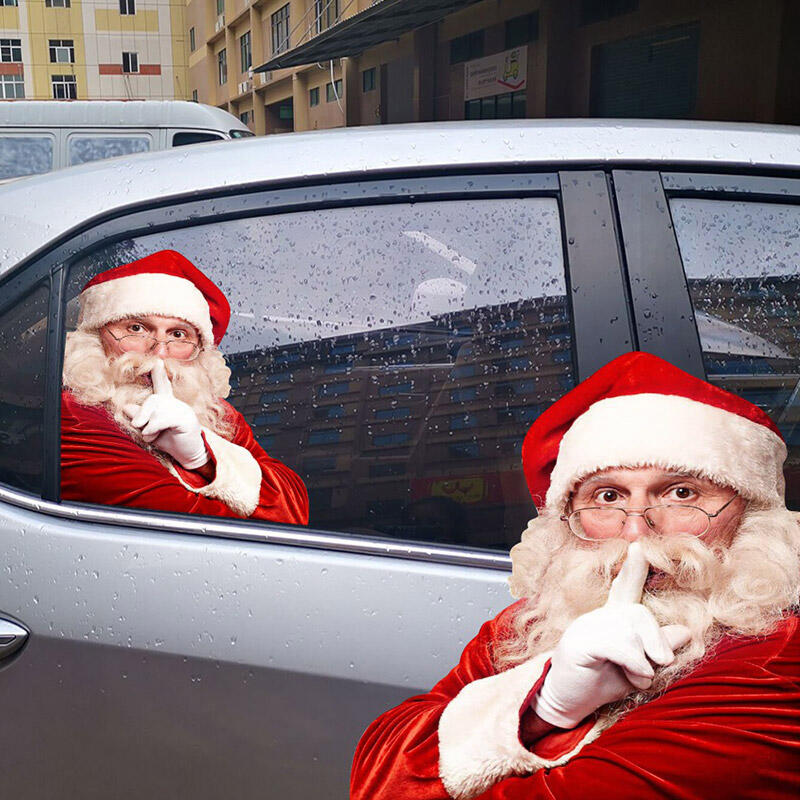 Christmas Decoration Christmas Decoration Santa Claus Car Sticker Decal in Multicolor. Size: One Size