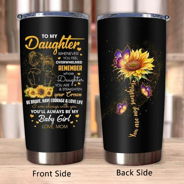 

Home Decor Sunflower Mom To Daughter Letter Graphic Stainless Steel Tumbler in Pattern1. Size