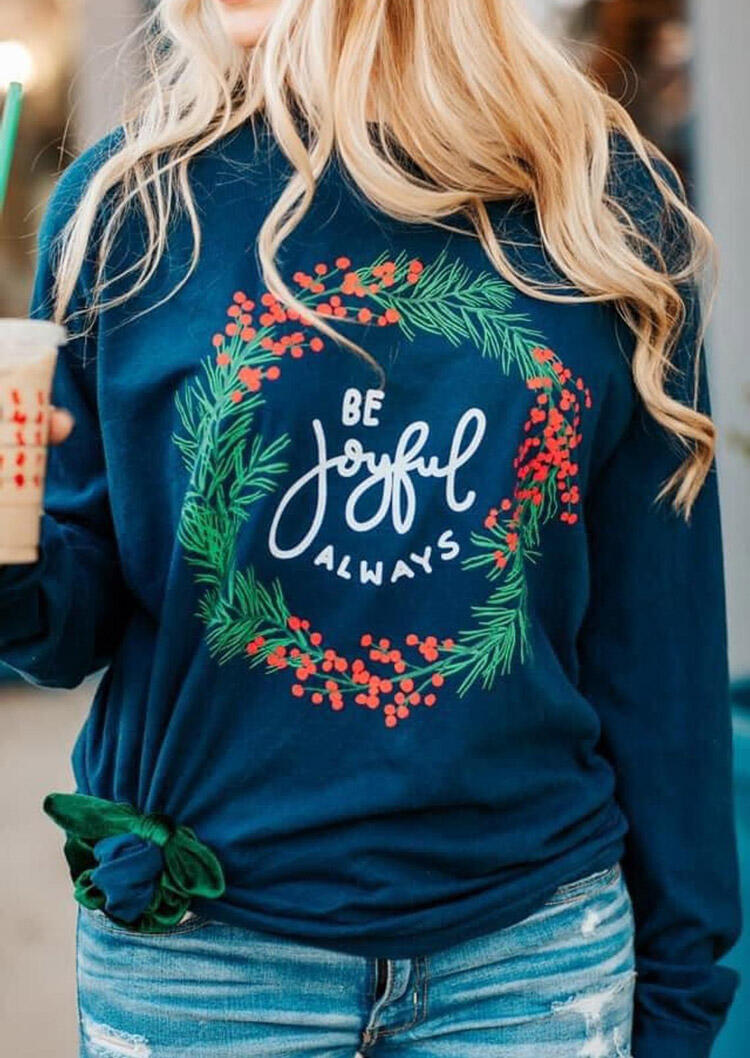 

Christmas Be Joyful Always T-Shirt Tee - Navy Blue, 487132