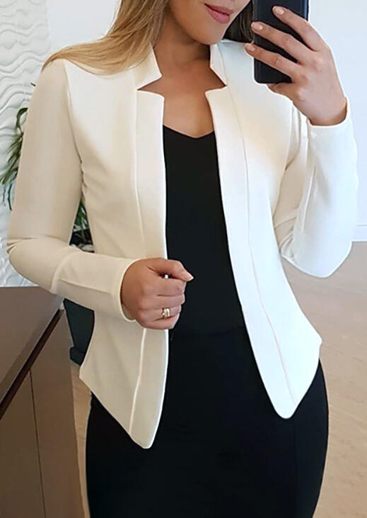 

Coats Women Long Sleeve Blazer Coat in White. Size