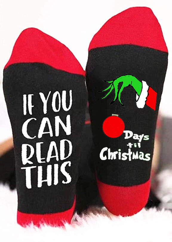 

If You Can Read This Days Til Christmas Warm Socks - Red, 487365