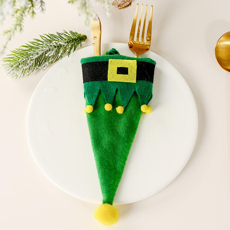 

Christmas Cutlery Storage Plush Cover Bag, Green;red, 487517