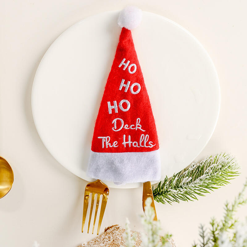 

Christmas Decoration Christmas Cutlery Storage Plush Cover Bag in Green,Red. Size