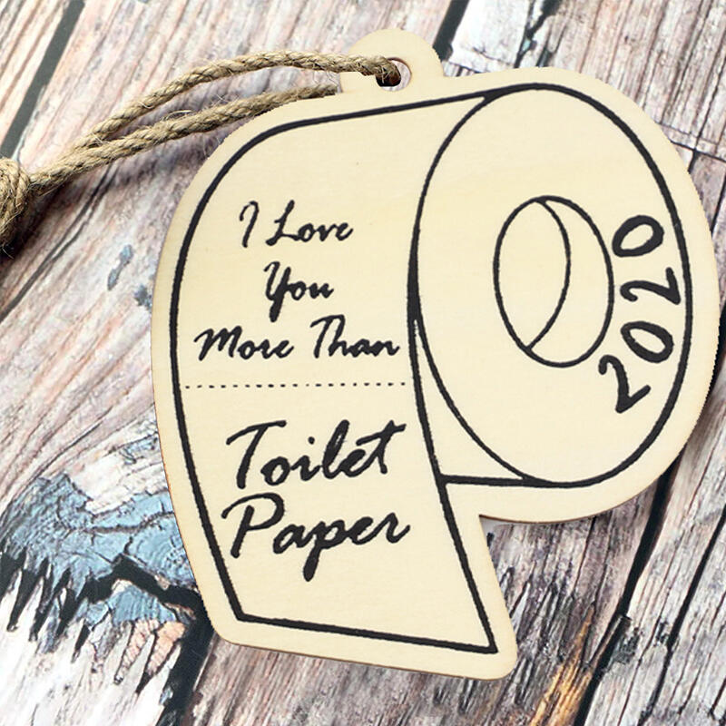 

Christmas Decoration 10Pcs 2020 Toilet Paper Wooden Chrtistmas Tree Hanging Pendants in Beige. Size
