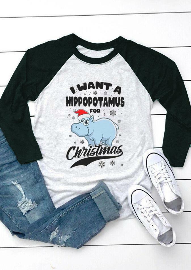 

I Want A Hippopotamus For Christmas T-Shirt Tee - Light Grey, 487697