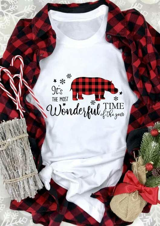 

Christmas It' The Most Wonderful Time Of The Year T-Shirt Tee - White, 487818