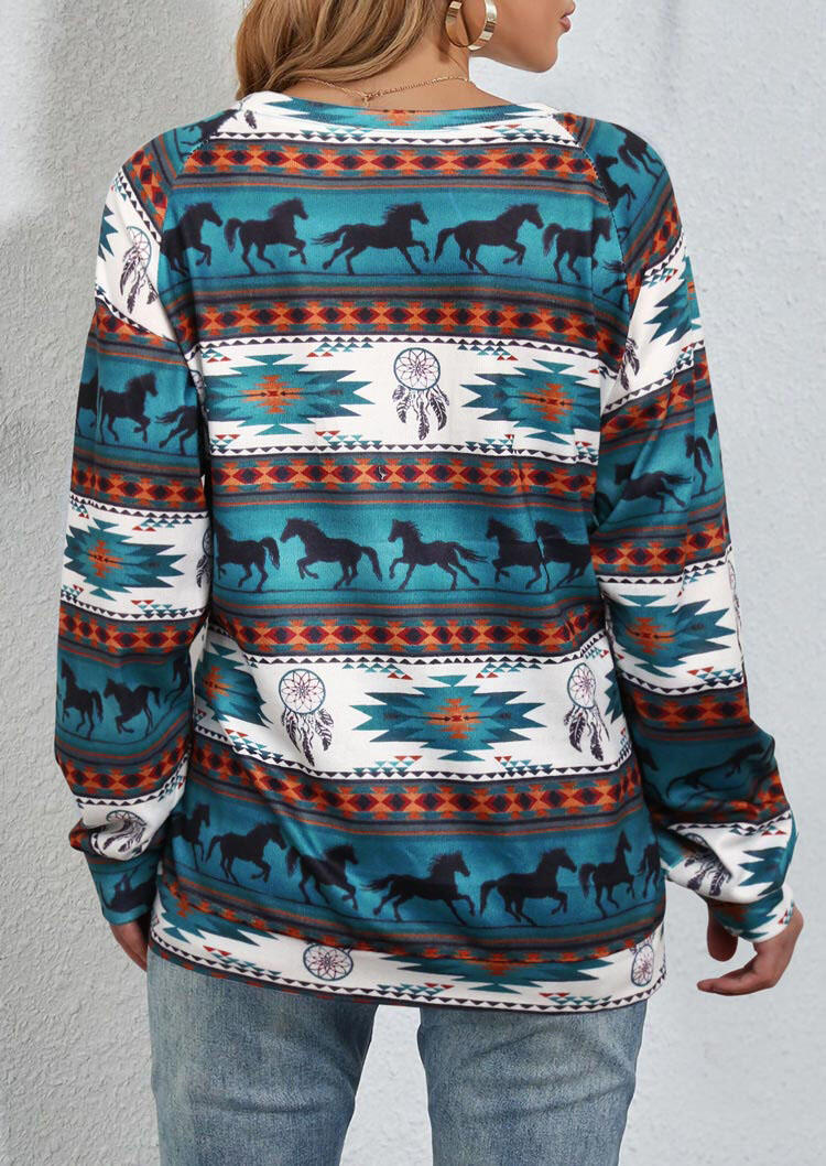 

Sweatshirts Aztec Tribal Dreamcatcher Western Horse Sweatshirt in Multicolor. Size