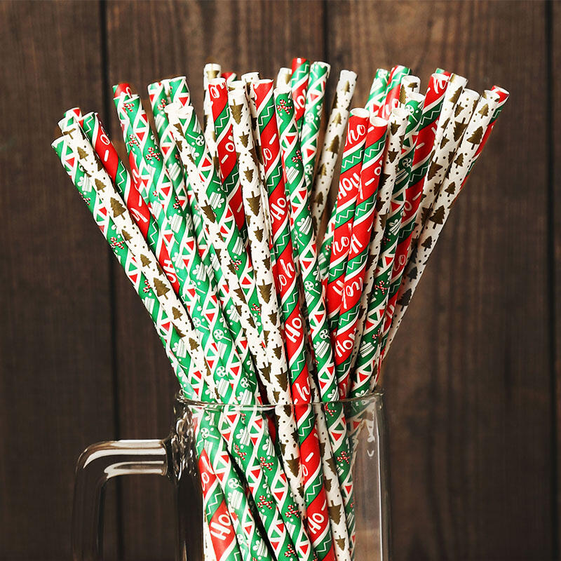 

Tools 25Pcs Christmas Disposable Paper Straws in Red. Size