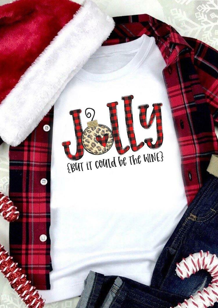 

T-shirts Tees Buffalo Plaid Leopard Jolly T-Shirt Tee in White. Size