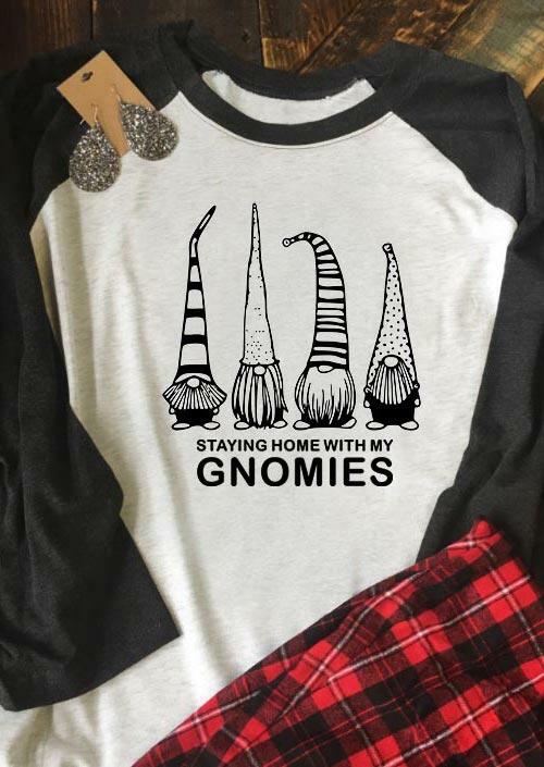 

Tees T-shirts Christmas Staying Home With My Gnomies T-Shirt Tee in Dark Grey. Size: S,M,,XL