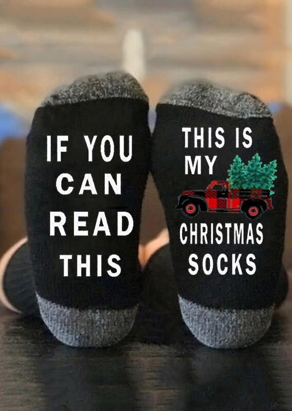

Crew Socks Buffalo Plaid Truck This Is My Christmas Socks in Black. Size