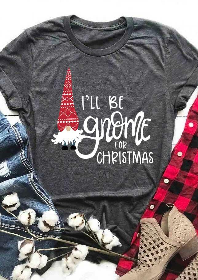 

T-shirts Tees I'll Be Gnome For Christmas T-Shirt Tee in Dark Grey. Size