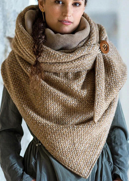 

Winter Thick Warm Soft Triangle Shawl Scarf, Yellow;khaki, 488081