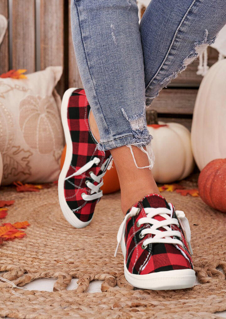 buffalo plaid canvas shoes