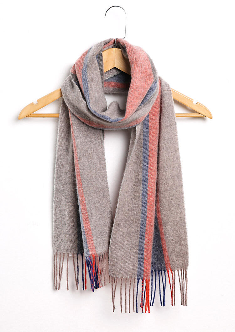 

Scarves Feelily Color Block Striped Tassel Pashmina Scarf in Stripe. Size