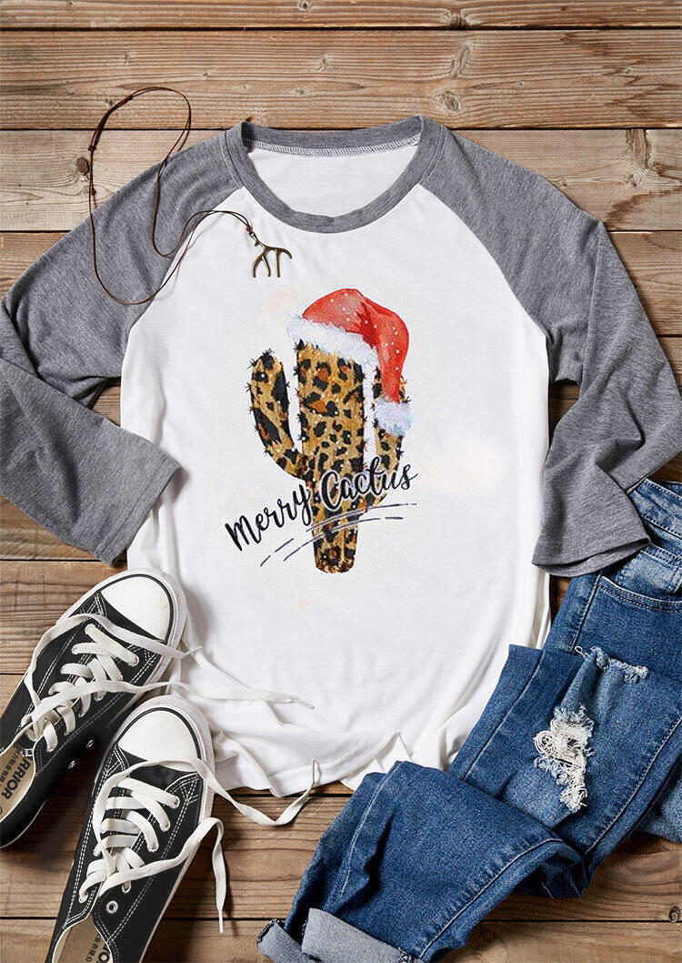 

T-shirts Tees Hat Leopard Cactus T-Shirt Tee in White. Size