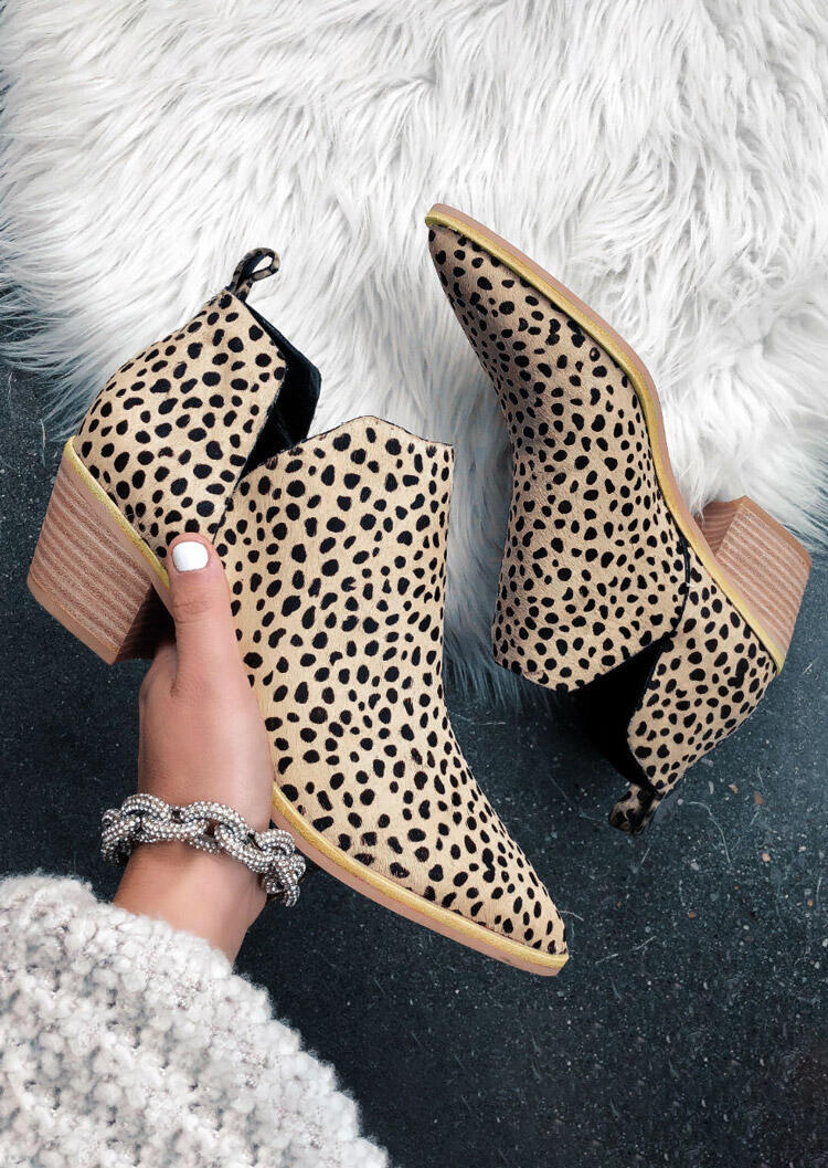 chunky leopard print boots