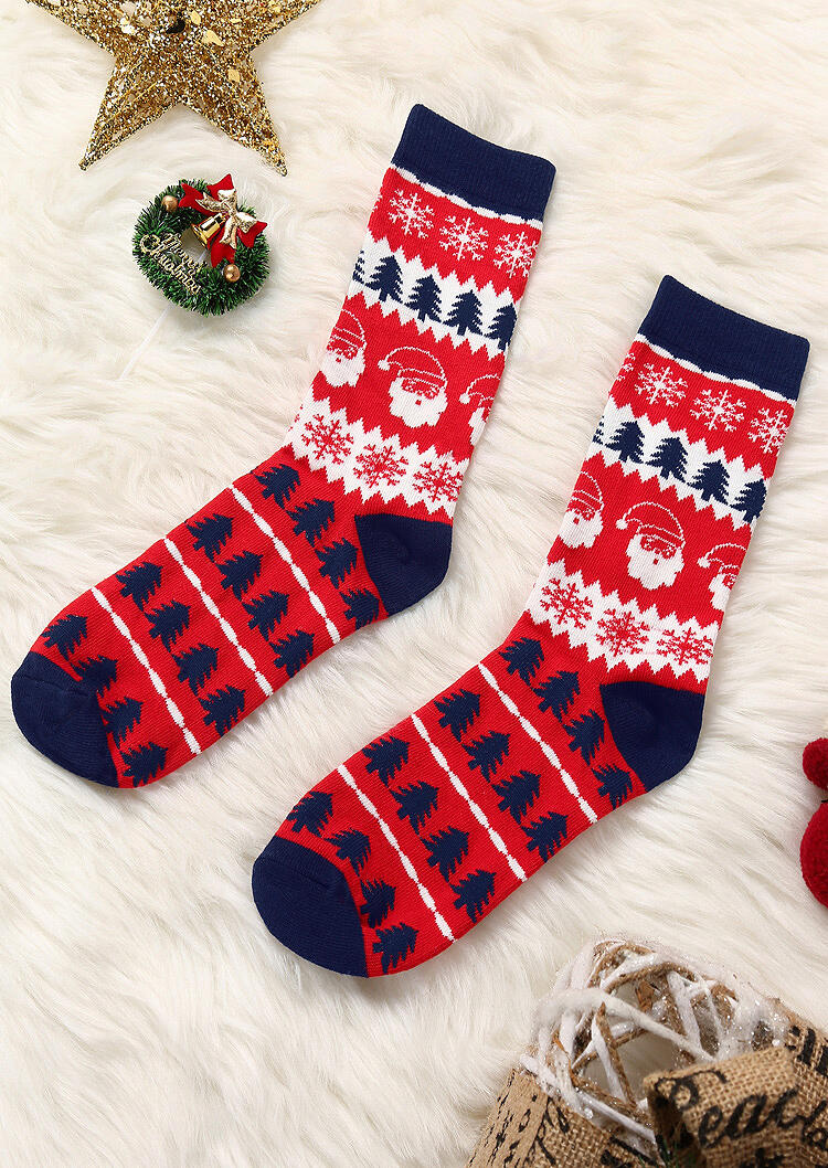 

Socks Christmas Tree Santa Claus Snowflake Reindeer Socks in Gray. Size